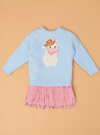 Cowgirl Cat Sweater Dress Set - AS Kids