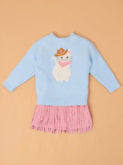 Cowgirl Cat Sweater Dress Set - AS Kids