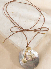 Seashell Charm Cluster Necklace Detail 3 - ALTAR'D STATE KIDS