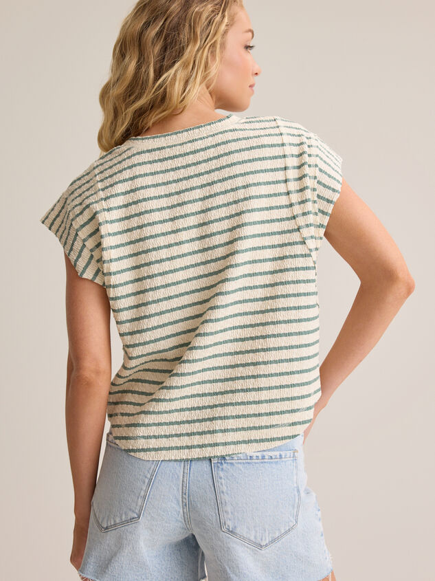 Cressida Stripe Rib Raglan Top Detail 5 - AS Kids