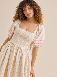 Ella Velvet Trim Floral Mama Dress Detail 3 - ALTAR'D STATE KIDS