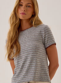 Aleah Striped Whipstitch Tee Detail 2 - AS Kids