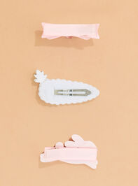 3-Piece Easter Hair Clip Set by Mudpie Detail 3 - ALTAR'D STATE KIDS