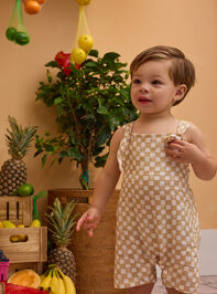 Palm Check Knot Shortall - AS Kids