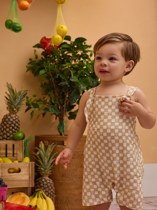 Palm Check Knot Shortall - AS Kids