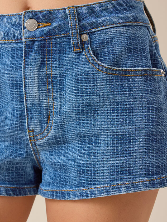 Elsie Plaid Denim Shorts Detail 3 - ALTAR'D STATE KIDS