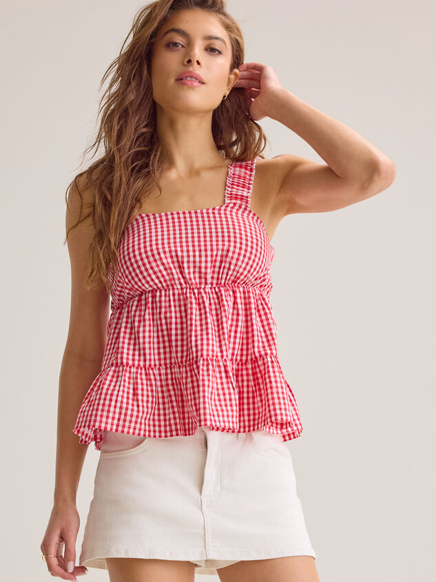 Kelly Gingham Babydoll Tank Detail 3 - ALTAR'D STATE KIDS