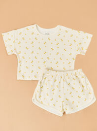 Lemon Stripe Short Sleeve Set - ALTAR'D STATE KIDS