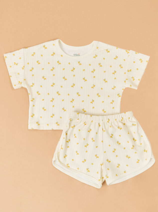Lemon Stripe Short Sleeve Set - ALTAR'D STATE KIDS