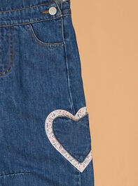 Reagan Heart Denim Overalls Detail 5 - AS Kids