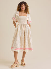 Ella Velvet Trim Floral Mama Dress Detail 2 - ALTAR'D STATE KIDS