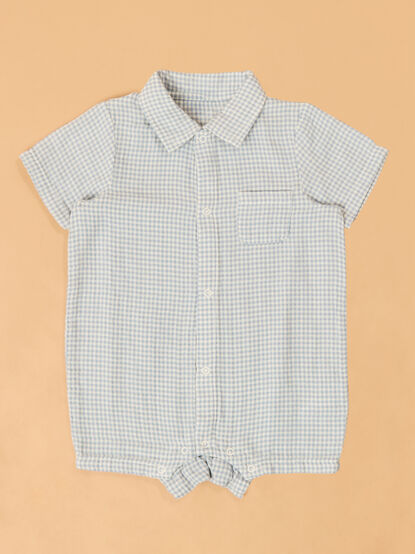Grant Gingham Shortie Romper - ALTAR'D STATE KIDS