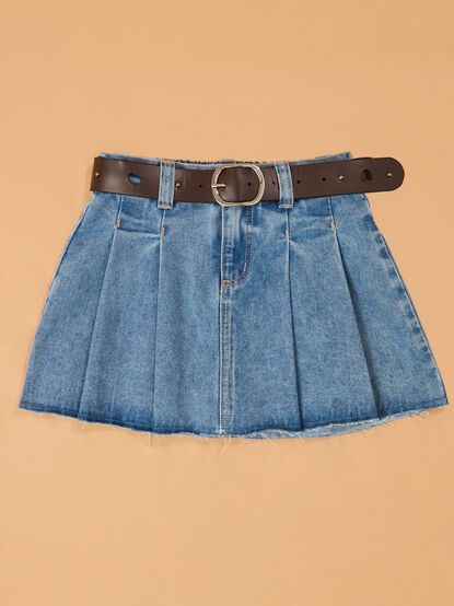 Hadley Pleated Denim Skort - AS Kids