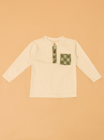 Hayes Gingham Long Sleeve Toddler Henley - AS Kids