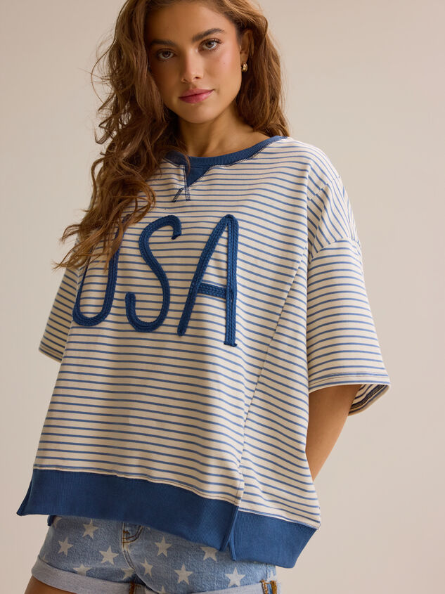 USA Striped Graphic Tee Detail 4 - ALTAR'D STATE KIDS