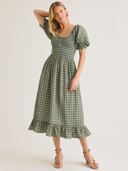 Caroline Gingham Midi Mama Dress - AS Kids