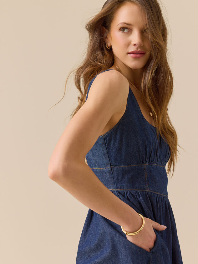 Janice Denim Midi Dress Detail 2 - ALTAR'D STATE KIDS