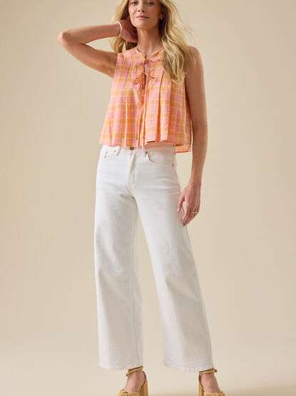 Kylie Plaid Tie Front Top - ALTAR'D STATE KIDS