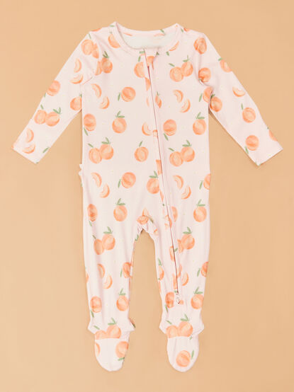 Sweet Peach Ruffle Back Footie - AS Kids