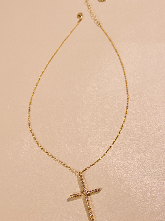 18K Gold Large Cross Charm Necklace Detail 2 - ALTAR'D STATE KIDS