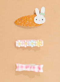 3-Piece Easter Hair Clip Set by Mudpie Detail 2 - ALTAR'D STATE KIDS