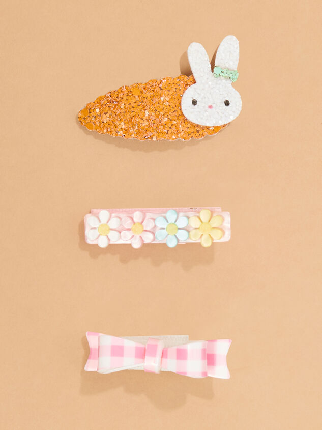 3-Piece Easter Hair Clip Set by Mudpie Detail 2 - ALTAR'D STATE KIDS
