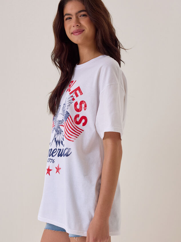 God Bless America Oversized Tee Detail 3 - AS Kids