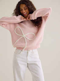 Briar Braided Bow Mama Sweater Detail 2 - AS Kids