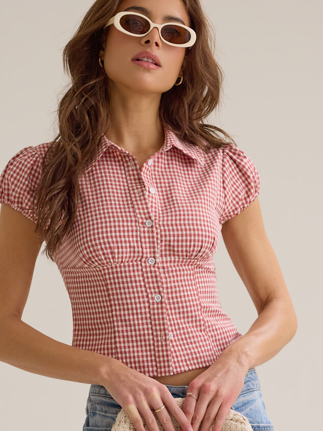 Bonnie Gingham Button Up Top - ALTAR'D STATE KIDS