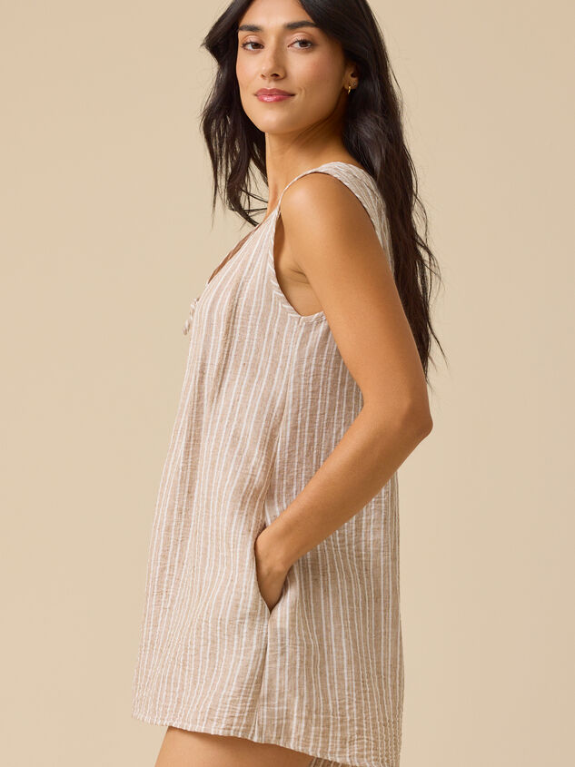 Evie Striped Linen Romper Detail 4 - ALTAR'D STATE KIDS