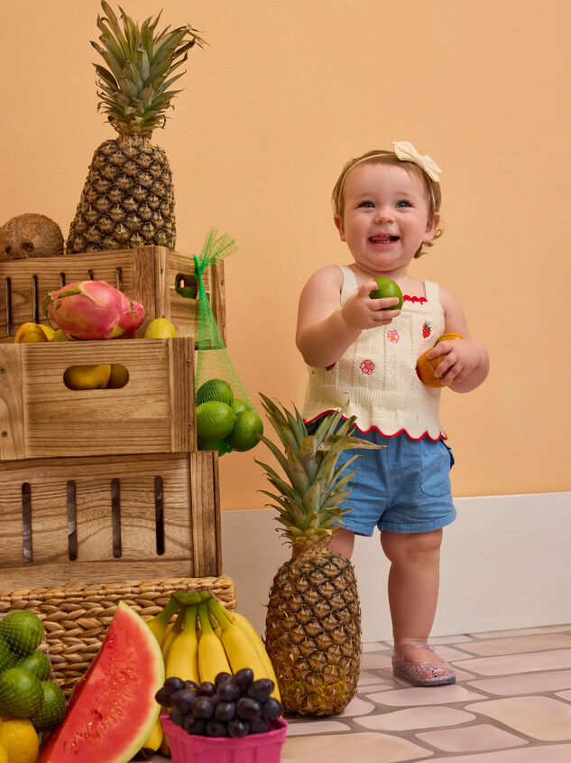 Claire Crochet Tank with Chambray Short Set Detail 6 - AS Kids