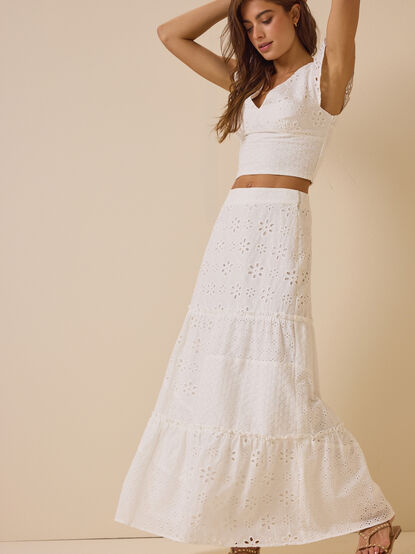 Nalia Eyelet Tiered Midi Skirt - ALTAR'D STATE KIDS