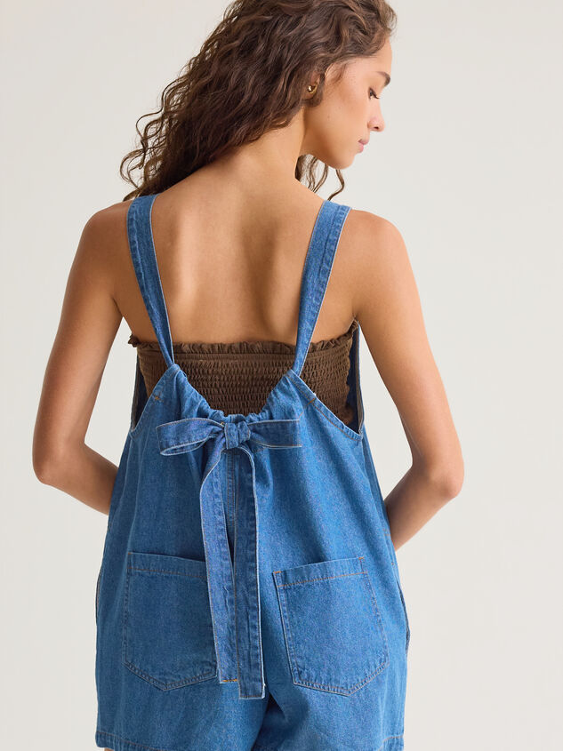 Riley Denim Halter Romper Detail 2 - AS Kids