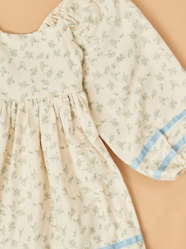Ella Velvet Trim Floral Mini Dress Detail 2 - ALTAR'D STATE KIDS