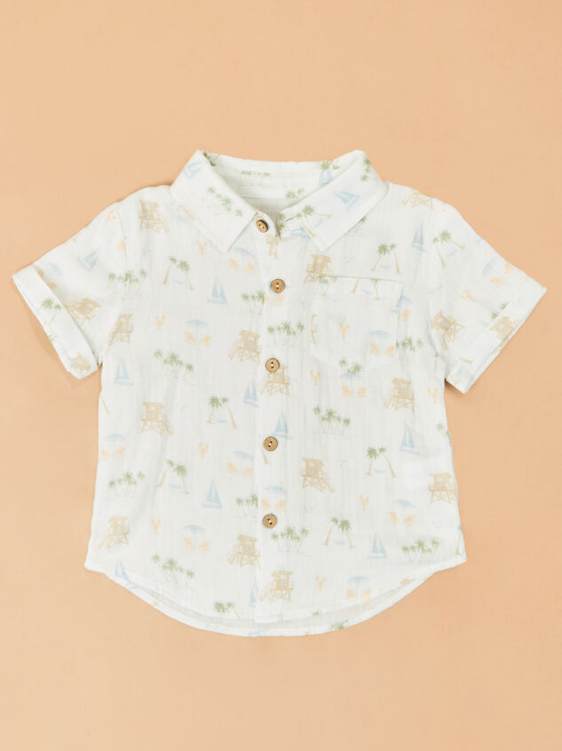 Vacay Beach Icon Button Up Detail 2 - AS Kids