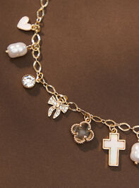 Cross Pearl Charm Necklace - ALTAR'D STATE KIDS