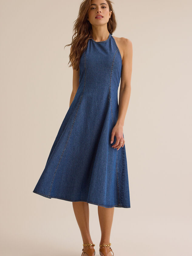 Ozzie Denim Midi Dress Detail 4 - ALTAR'D STATE KIDS