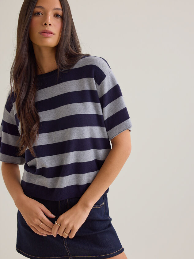 Mani Stripe Crewneck Sweater Detail 2 - AS Kids