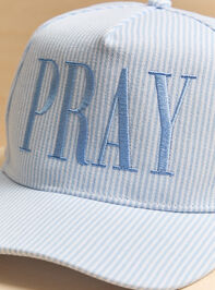 Striped Pray Trucker Hat Detail 2 - AS Kids