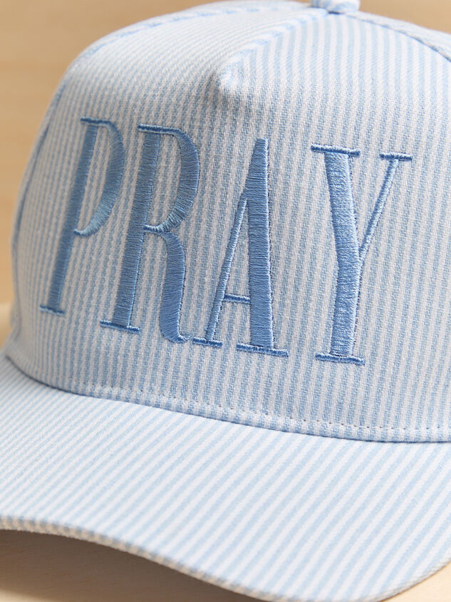 Striped Pray Trucker Hat Detail 2 - AS Kids
