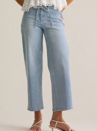 Peyton High Rise Stripe Denim Pant Detail 2 - AS Kids