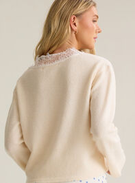 Ines Lace Trim V Neck Sweater Detail 5 - AS Kids
