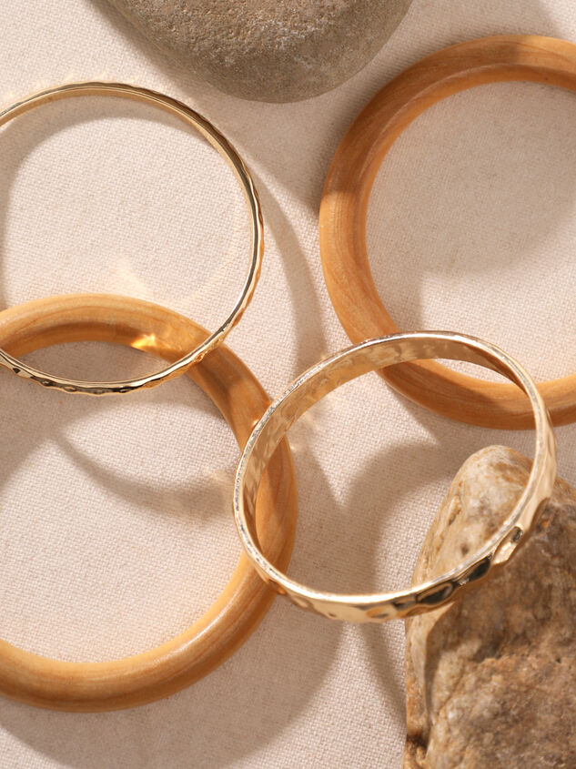 Bonnie 4PK Wood Bangle Detail 3 - AS Kids