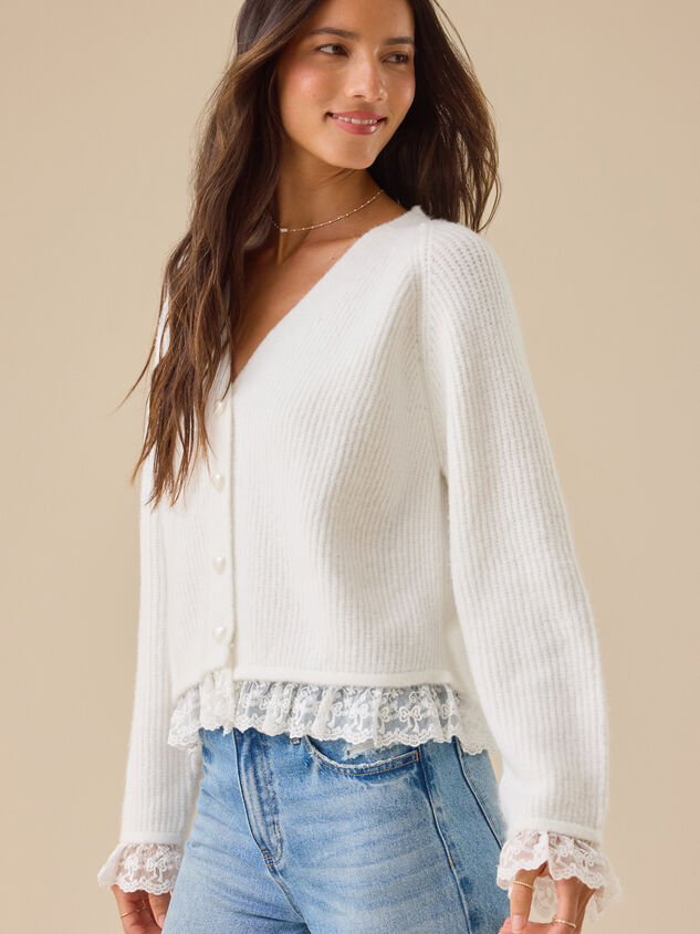 Salome Lace Trim Cardigan - ALTAR'D STATE KIDS