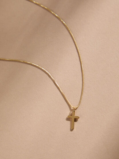 18k Gold Faithful Cross Charm Necklace - ALTAR'D STATE KIDS