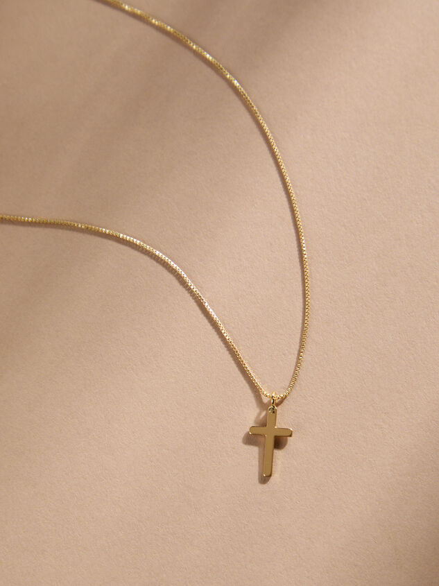 18k Gold Faithful Cross Charm Necklace Detail 2 - ALTAR'D STATE KIDS