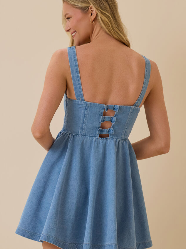 Nae Denim Bow Dress Detail 5 - ALTAR'D STATE KIDS