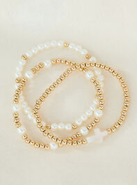Pearl Cross Stretch Bracelet Set Detail 2 - AS Kids
