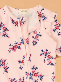 Nora Floral Velour Footie Detail 3 - AS Kids