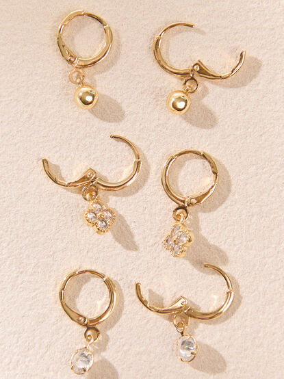 18K Gold Clover Mini Hoop Set - AS Kids